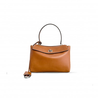BALENCIAGA WOMEN'S RODEO HANDBAG SMALL IN TAN COWBOY 7897792AA4V1000 (28.9*20*9.9cm)